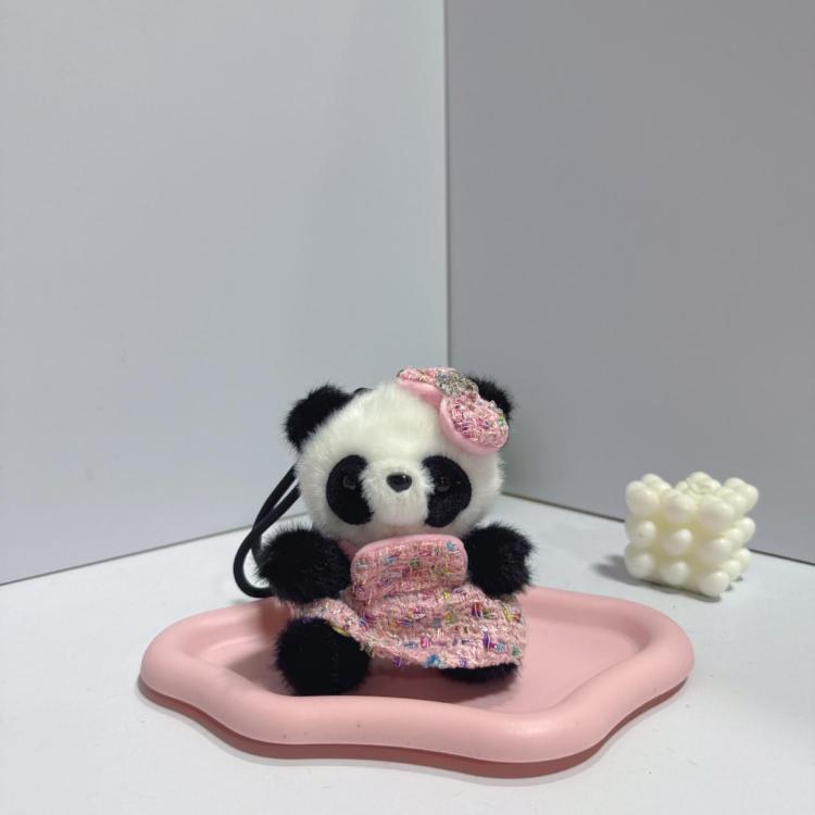 Cute Short Plush Dressed Animal Keychain