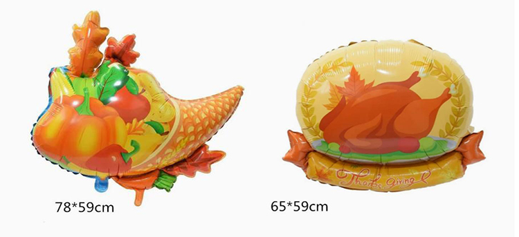 Thanksgiving Turkey Shaped Aluminum Foil Balloons