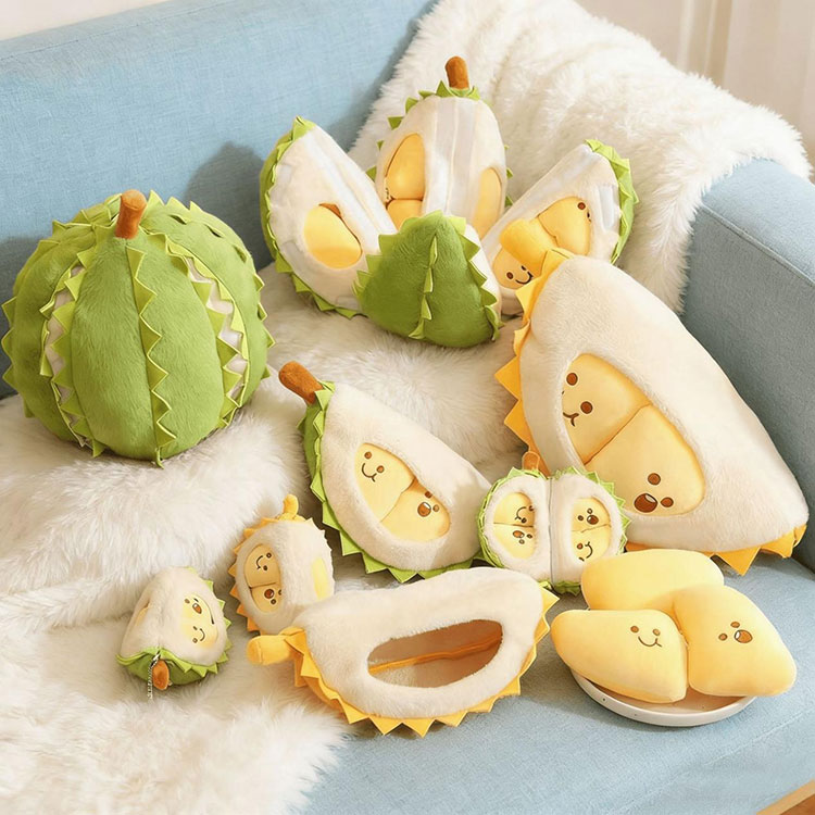 Belah Bantal Plush Durian Terbuka